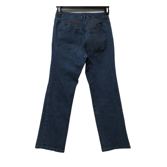Talbots Womens Size 4 Petites Jeans Bootcut Blue 5-Pocket Stretch Embroidered - Picture 2 of 8